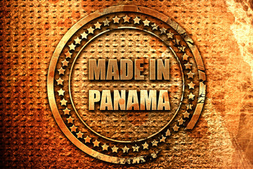Made in panama, 3D rendering, grunge metal stamp