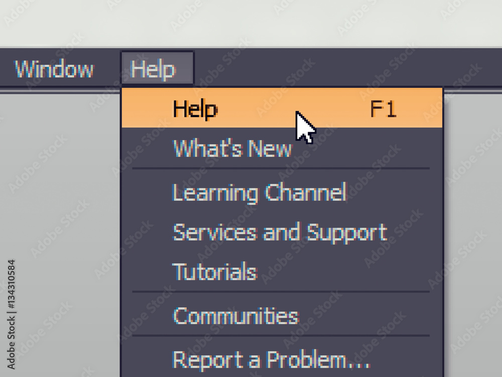 Poster software menu item with help (f1) command