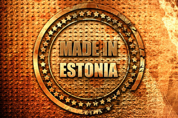 Made in estonia, 3D rendering, grunge metal stamp