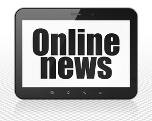 News concept: Tablet Pc Computer with Online News on display