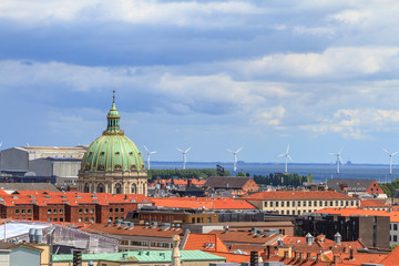 Fototapeta na wymiar Copenhagen City, Denmark, Scandinavia. Beautiful summer day, view from the roof