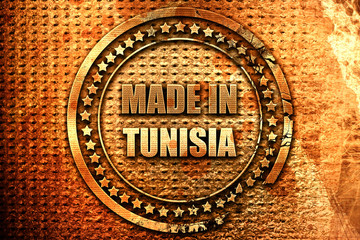 Made in tunesia, 3D rendering, grunge metal stamp