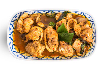 Stir fried chicken and curry paste