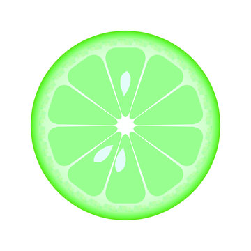 round cut fresh lime slice sour