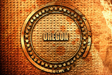  oregon, 3D rendering, grunge metal stamp