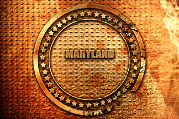  maryland, 3D rendering, grunge metal stamp