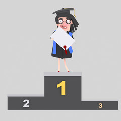  Graduate girl on podium
Easy combine! Custom 3d illustration contact me!