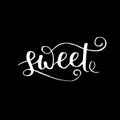 Obraz premium handwritten lettering quote about love to valentines day design or wedding invitation or poster, home decor and other, calligraphy vector illustration. White ink on black isolated background.