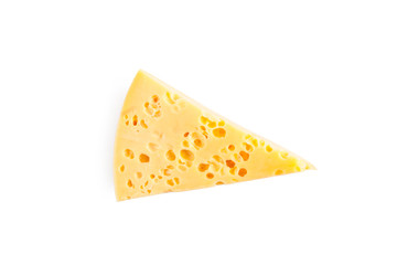 Piece of cheese close up