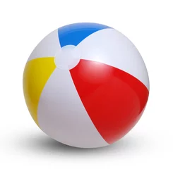 Abwaschbare Fototapete Ballsport Beachball auf einem weißen