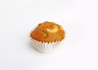 Bite Banana cupcake with cashew nut