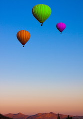Cappadocia. Balloons at sunset.
