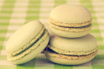 Three green macaroons
