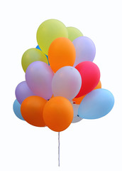 Many balloons isolated on white