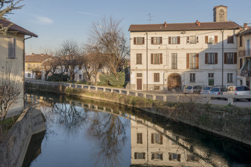 Naklejka premium naviglio Martesana , Gorgonzola, Italy