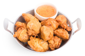 Crisp batter fried fish balls