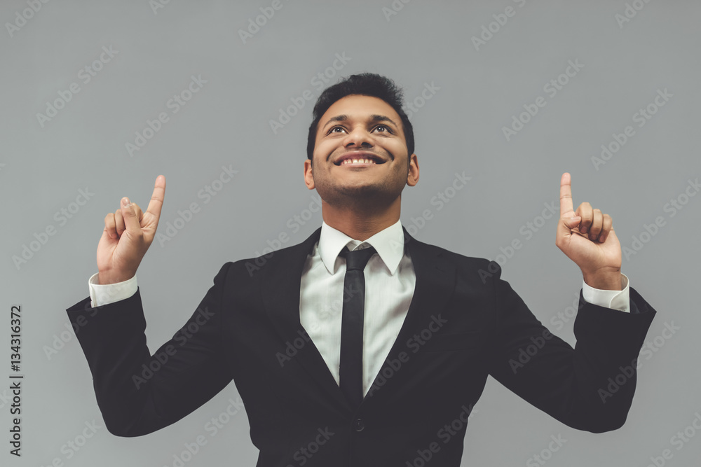 Wall mural Afro American businessman