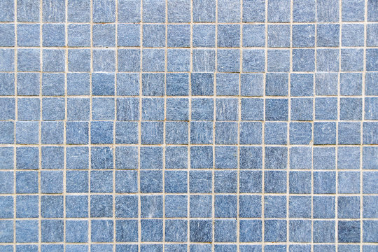 Blue Mosaic floor tile for texture background