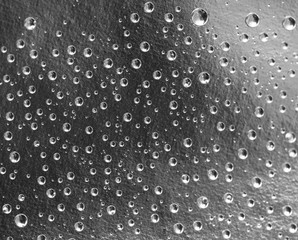 Water drops on foil