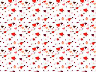 Valentine's day seamless pattern. Hearts of different colors. It can be used as greeting card, poster, background. Vector. Abstract.