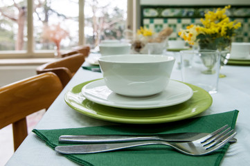 A table served for dinner