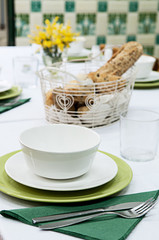 A table served for dinner