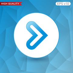 Colored icon or button of right arrow symbol with background