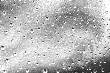 Water drops on foil