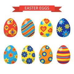 Vector illustration. Eggs for Easter holidays design on w