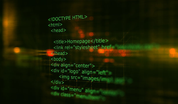 HTML code programming software background/Programming code abstract technology background of software developer and Computer script