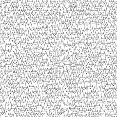 Seamless vector pattern with planty of cute cats - 134318115