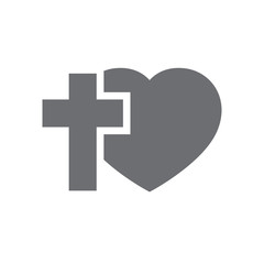Obraz premium Heart and Christian cross. Vector illustration.