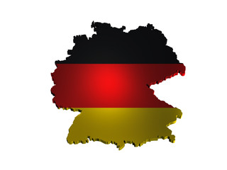 Germany flag on the world map