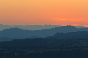 Fototapeta premium sunrise at the mountain in morning time