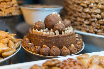 traditional honey and almond sweet pastries from morocco
