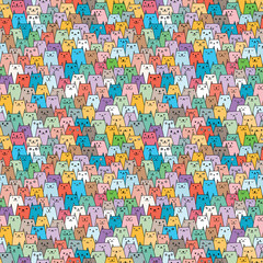 Cats seamless vector pattern - 134318941