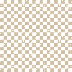 Seamless vector pattern. geometric checkered brown background with squares. Grunge texture with attrition, cracks and ambrosia. Old style vintage design. Graphic illustration.