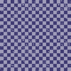 Seamless vector pattern. geometric checkered brown background with squares. Grunge texture with attrition, cracks and ambrosia. Old style vintage design. Graphic illustration.