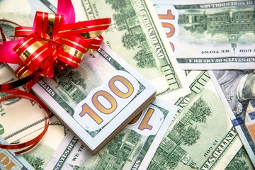 a pack of lies the US currency on background of dollars 