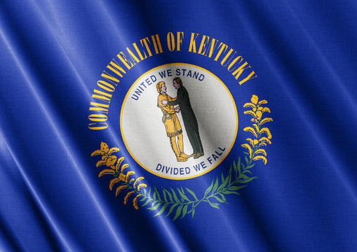 Kentucky waving flag close