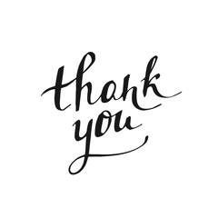 Thank You handwritten inscription. Hand drawn lettering.