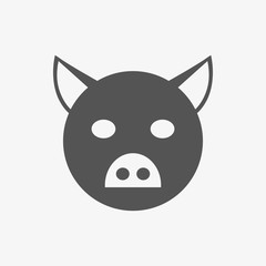 pig icon stock vector illustration flat design