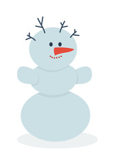 Snowman Vector Illustration. Christmas Concept.