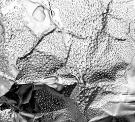 Water drops on foil