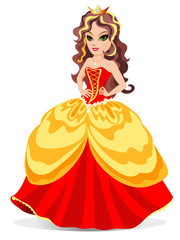 Princess in red dress.