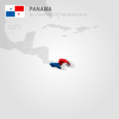 Panama drawn on gray map.