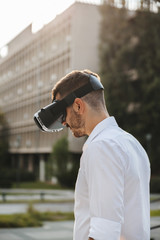 A Young Man Using VR