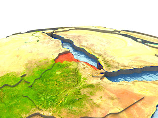 Eritrea on Earth in red