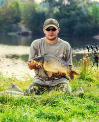 Carp and Fisherman, Carp fishing trophy.