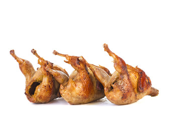 Three grilled quails